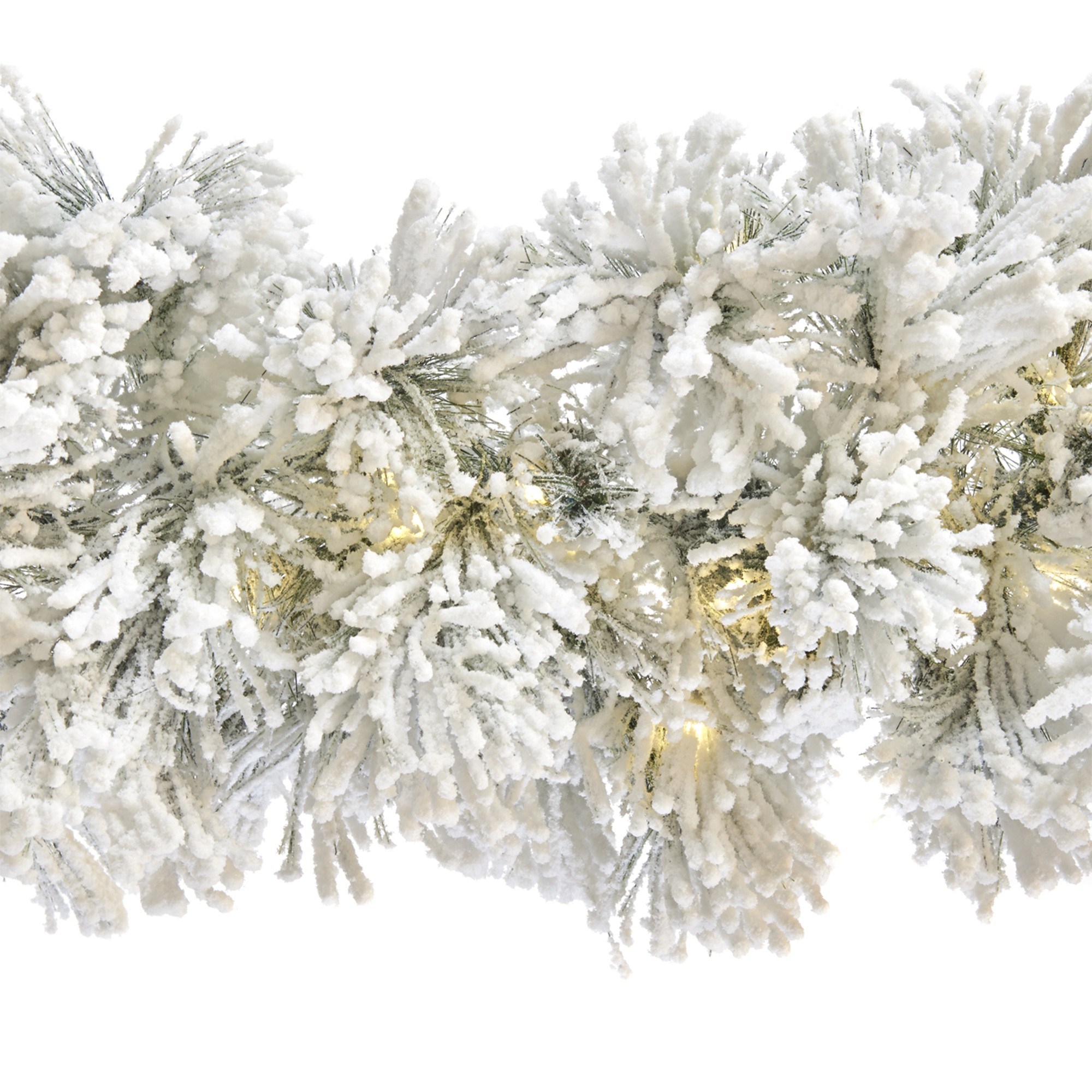100 LED L.FLOCK NEEDLE PINE GARLAND WH 72tps