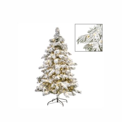 550 LED L.FLOCK NEEDLE PINE TREE WH 852tps