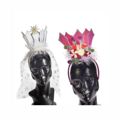 FABR.CROWN HEADBAND ASS/2 WH/PNK