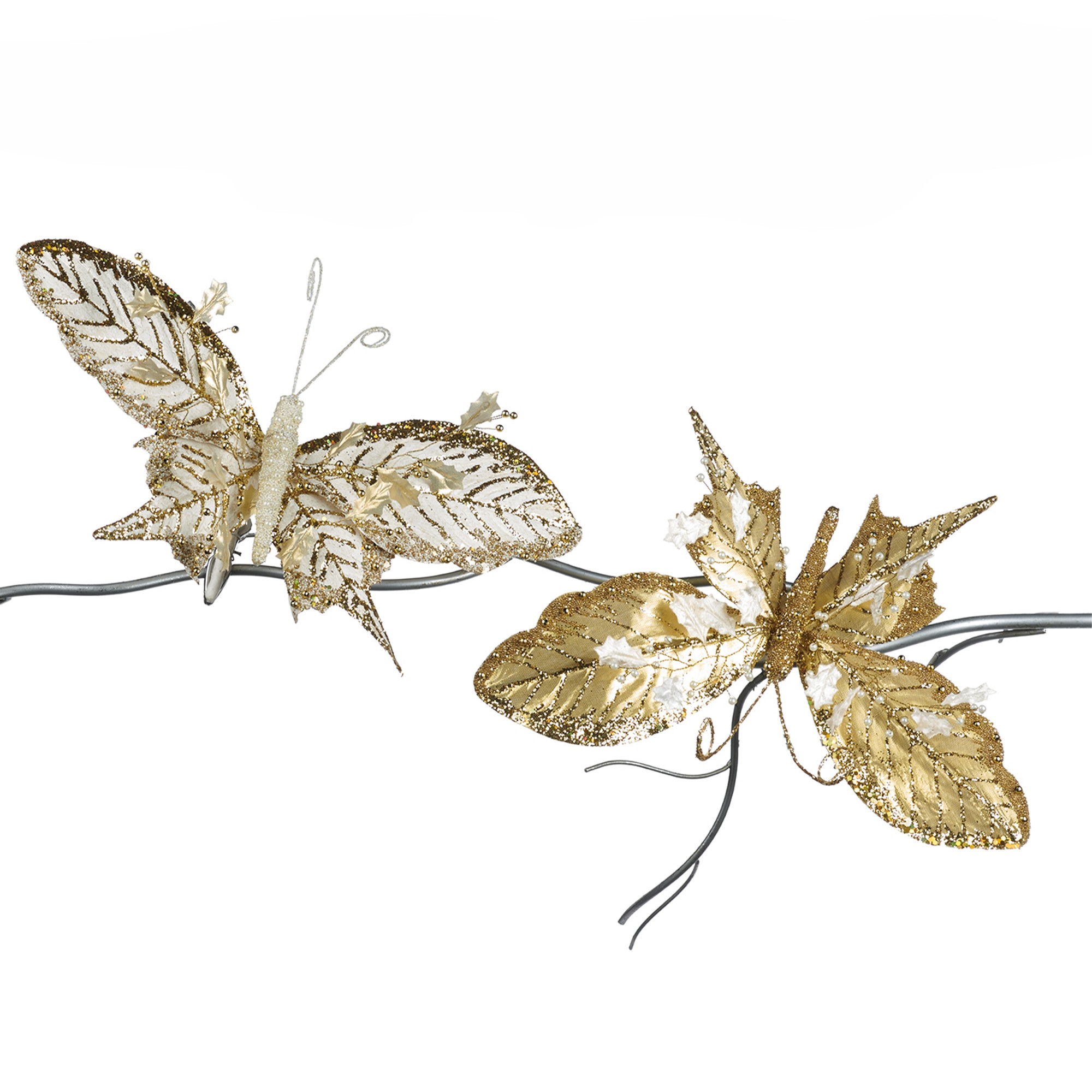 FABR.LF BUTTERFLY ON CLIP ORN ASS/2 GLD