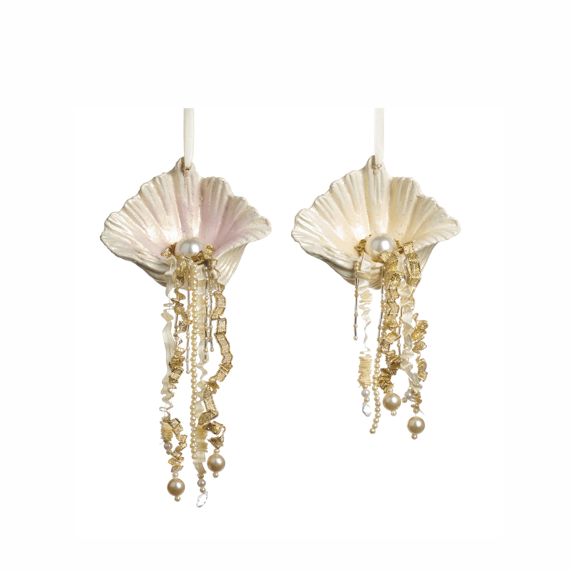 GLAM.PEARL IN SHELL ORN ASS/2 CRM
