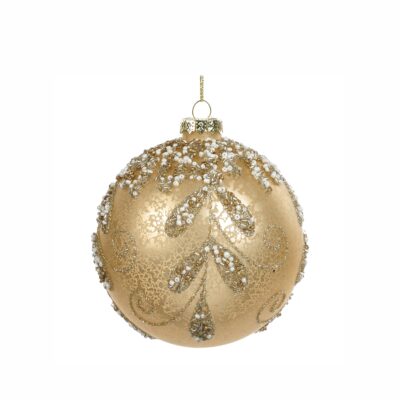 GLSS ANT.GLT BEAD.LF SWIRL BALL GLD