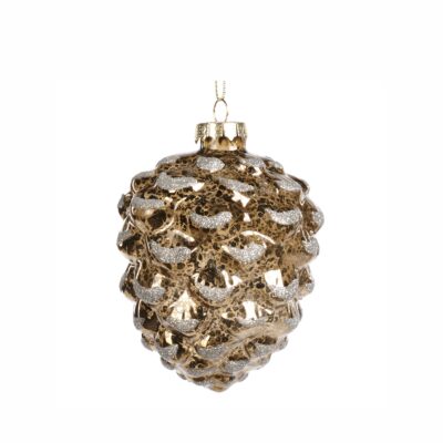 GLSS ANT.GLT PINECONE ORN BRWN/SLV