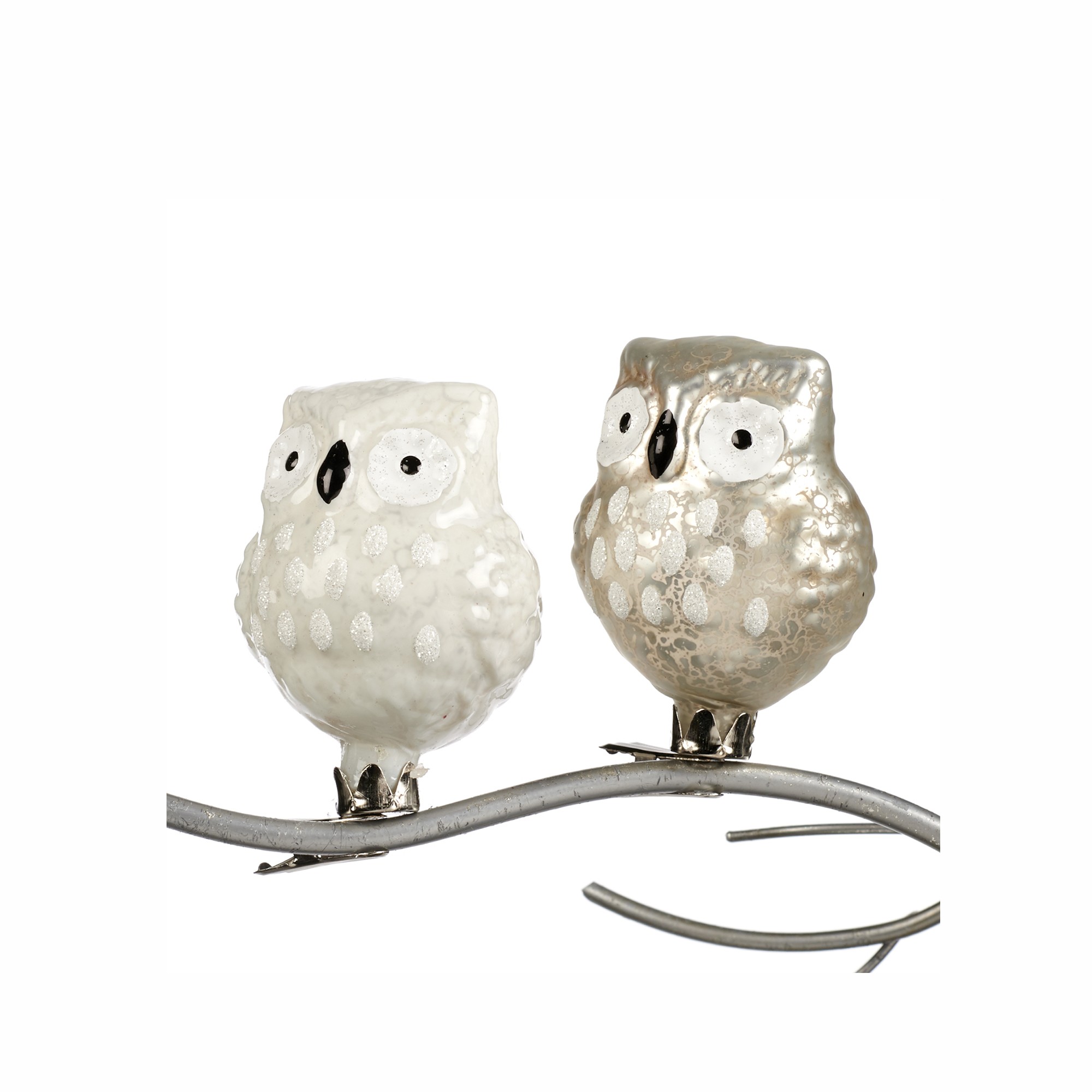 GLSS ANT.OWL ON CLIP ASS/2 CRM/WH