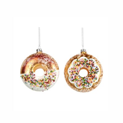 GLSS BD SPRINKL.DONUT ORN ASS/2 MULTI
