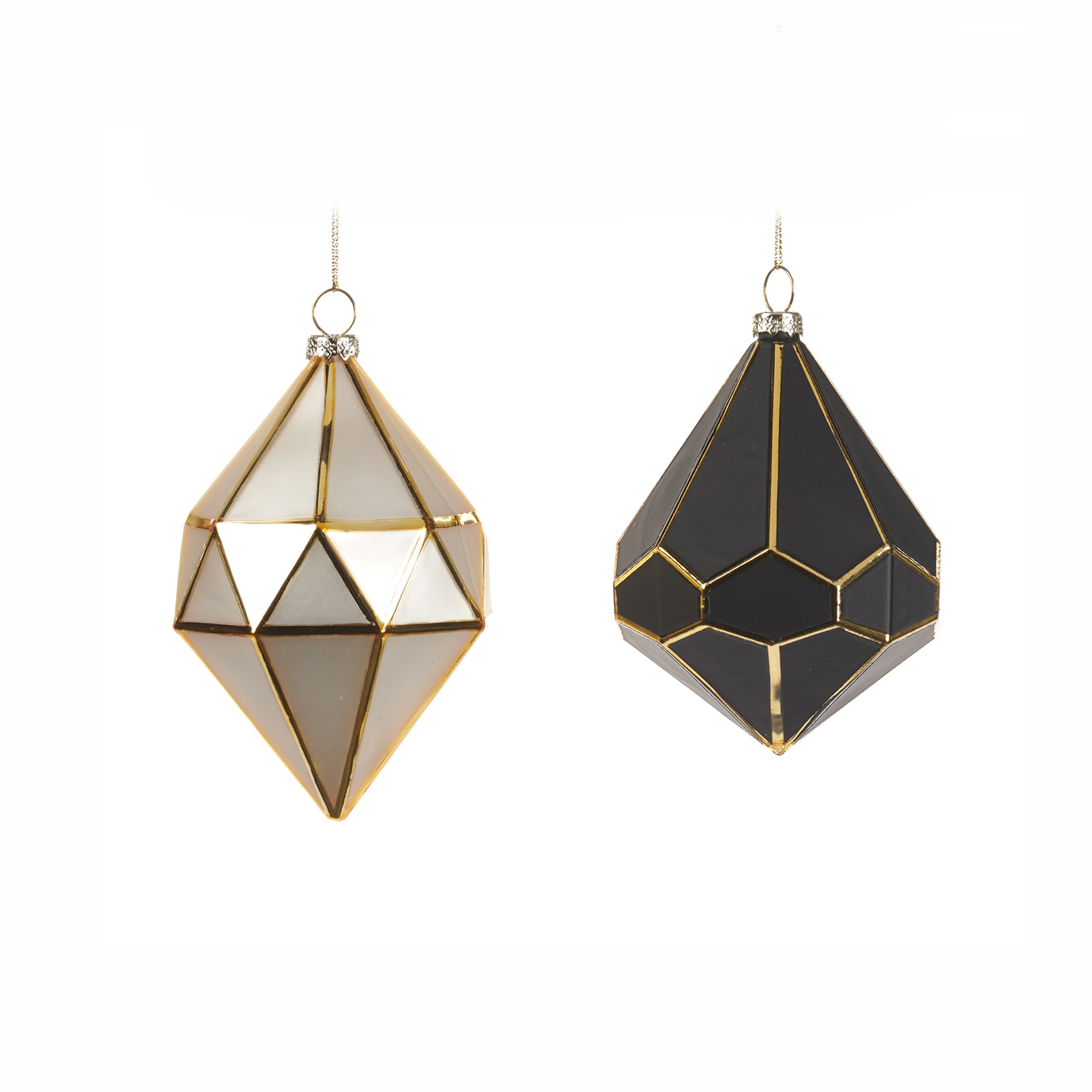 GLSS GEOM.DIAMOND ORN ASS/2 WH/BLK