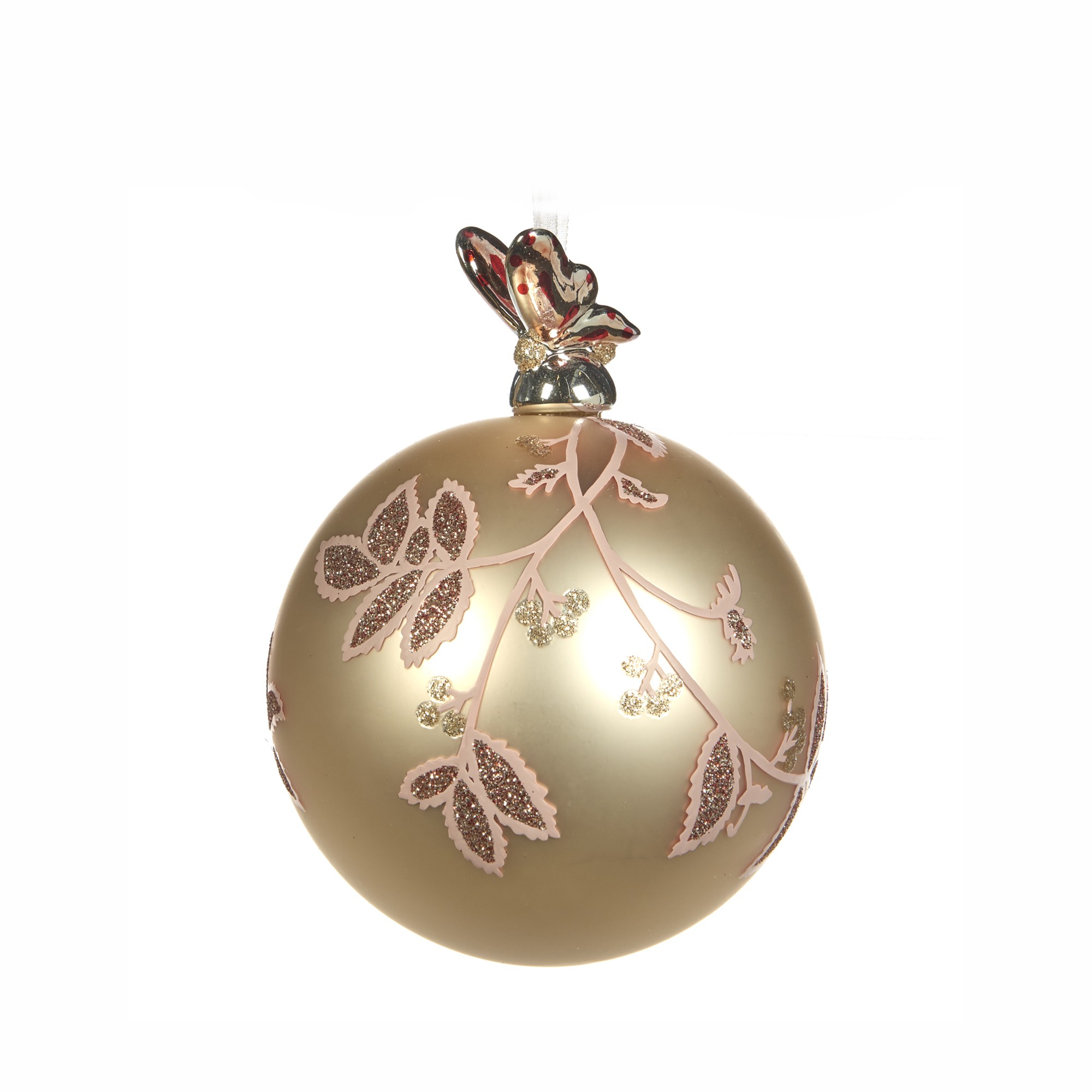 GLSS PORC.BUTTERFLY BALL CRM/PNK