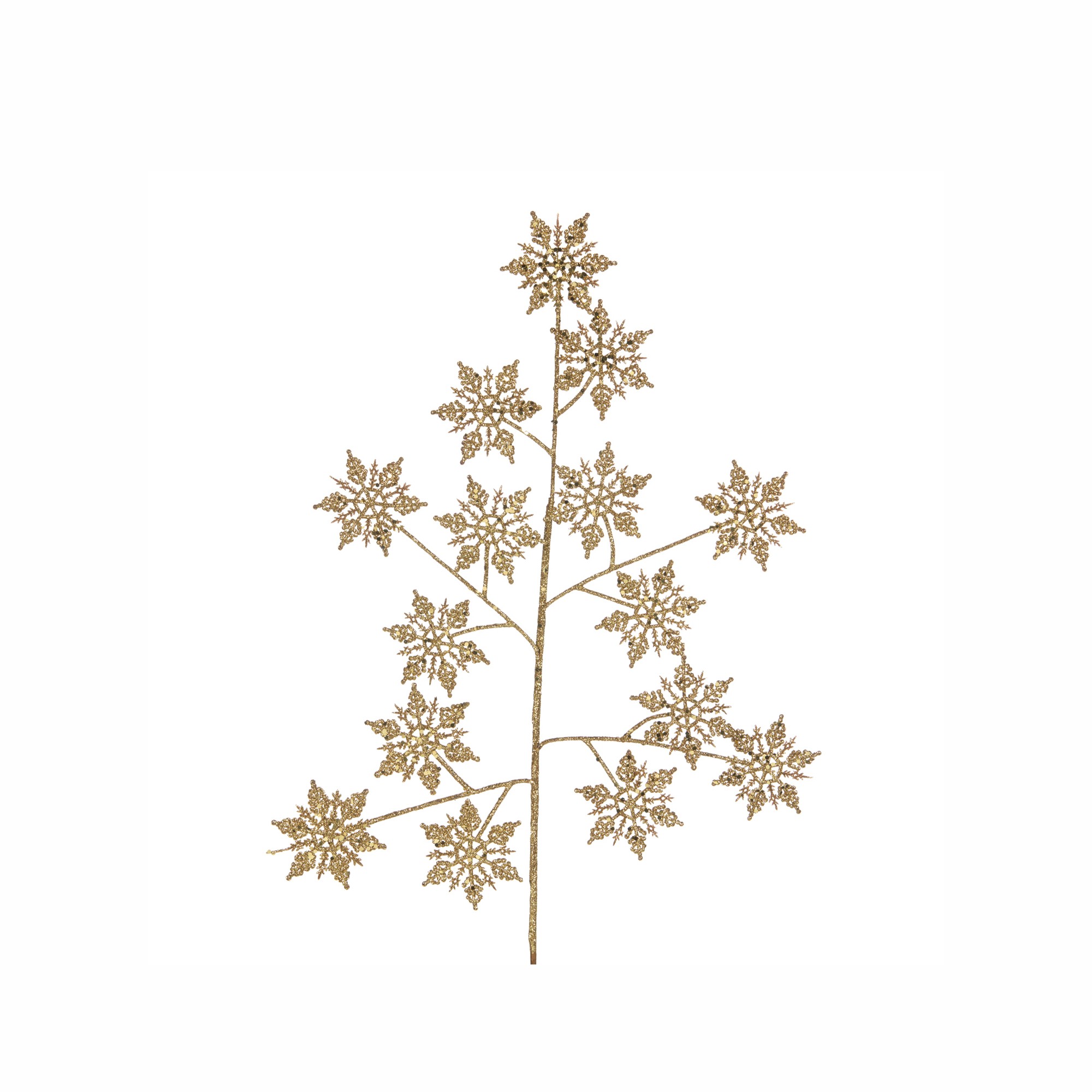 GLT FLAT SNOWFLAKES STEM GLD