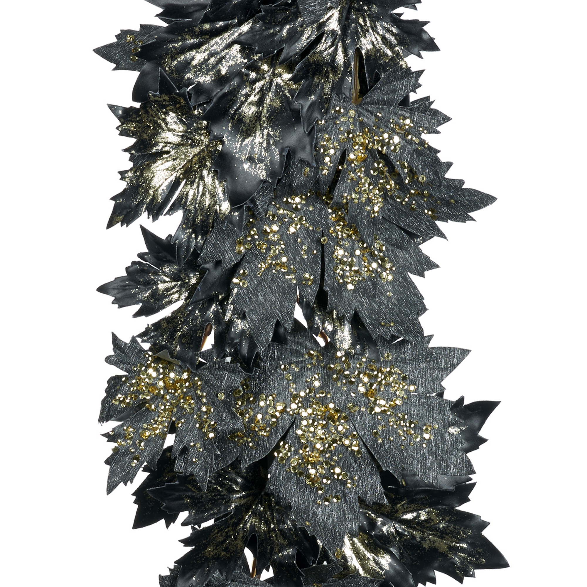 GLT MAPLE LEAF GARLAND BLK/GLD