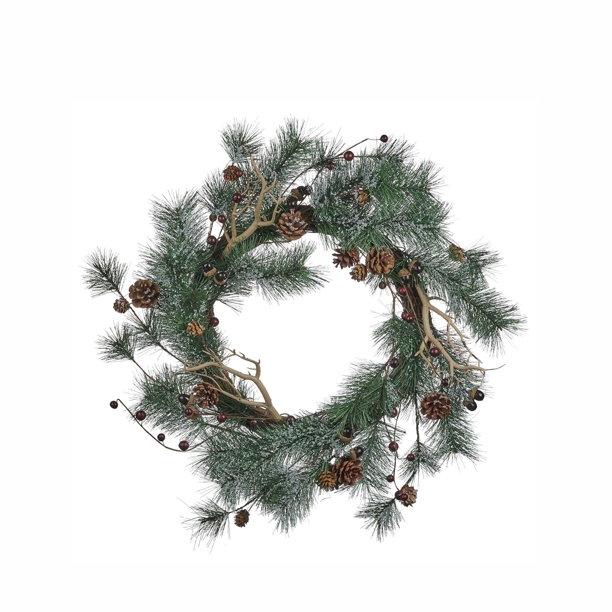 ICE TWIG/PINE/PINEC.WREATH GRN