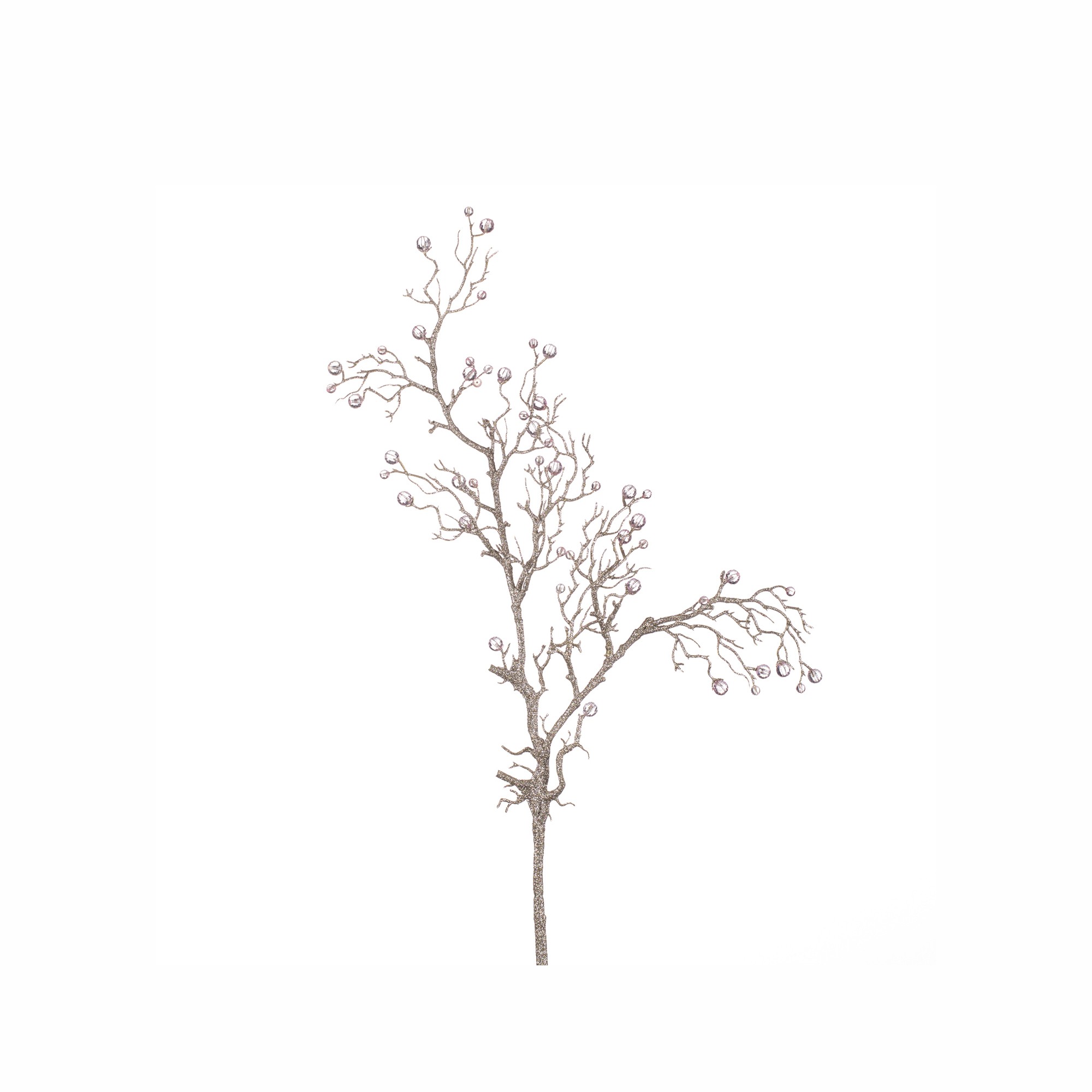 JEWEL/BEAD BRANCH STEM GLD/PNK