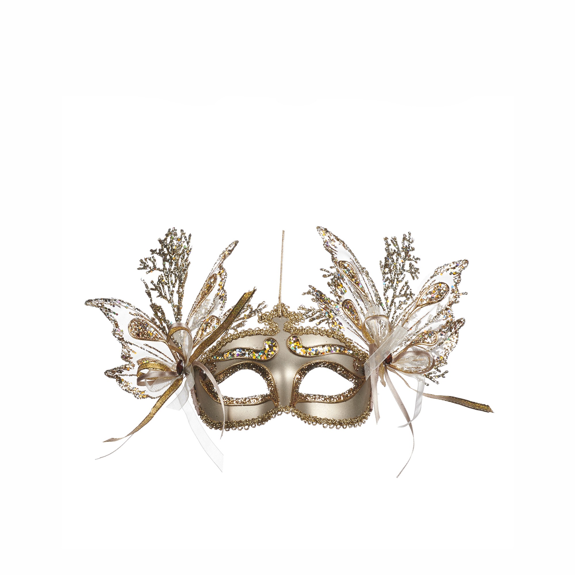 LEAF/TWIG MASK ORN GLD/CHAMP