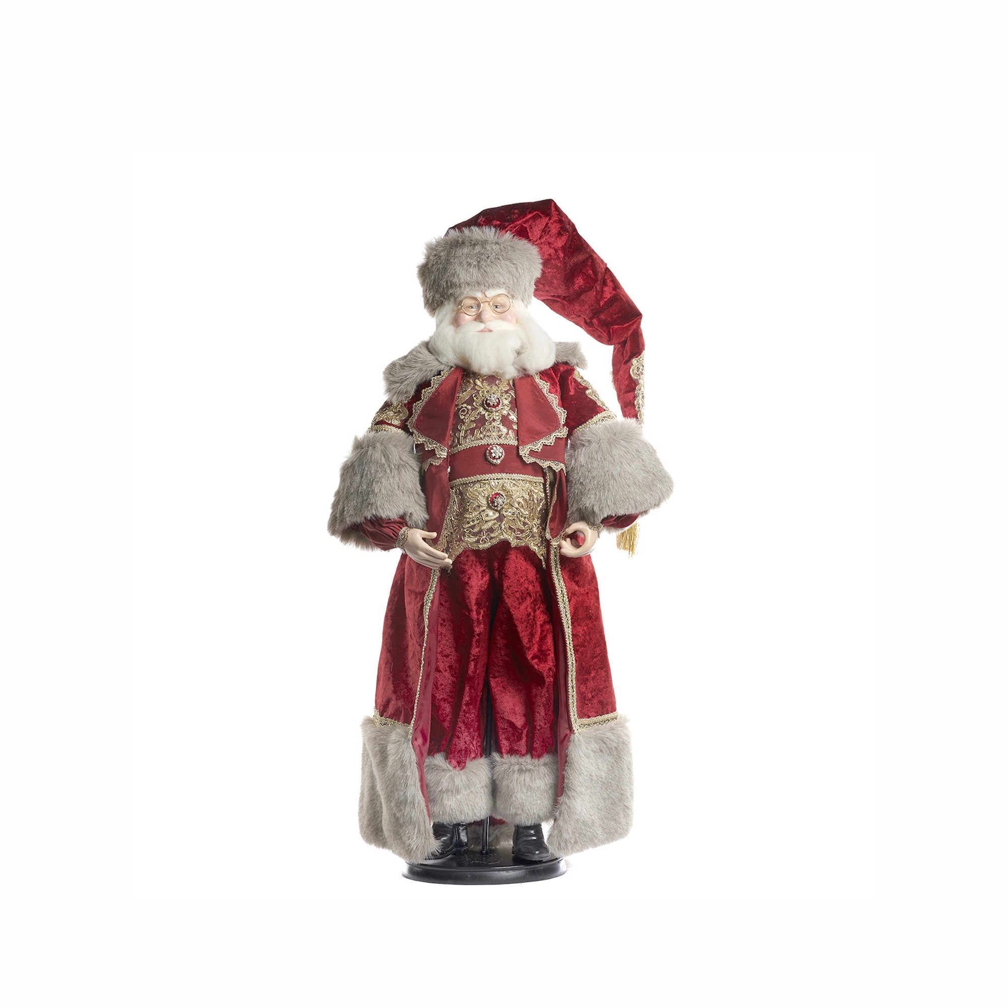 MAJESTIC SANTA DOLL W/STAND&BOX TT RD