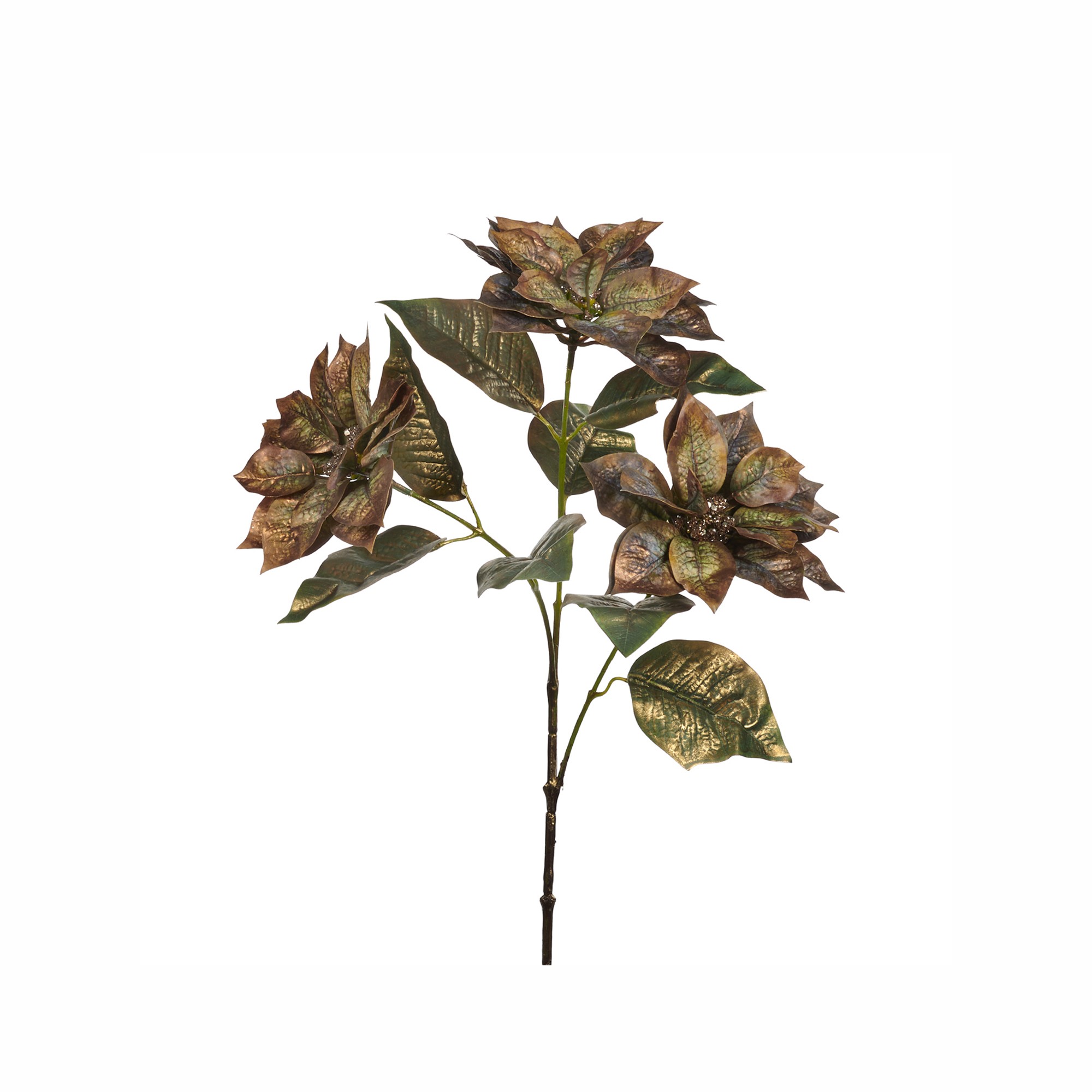 METALL.3 POINSETTIA FLOWER STEM GLD