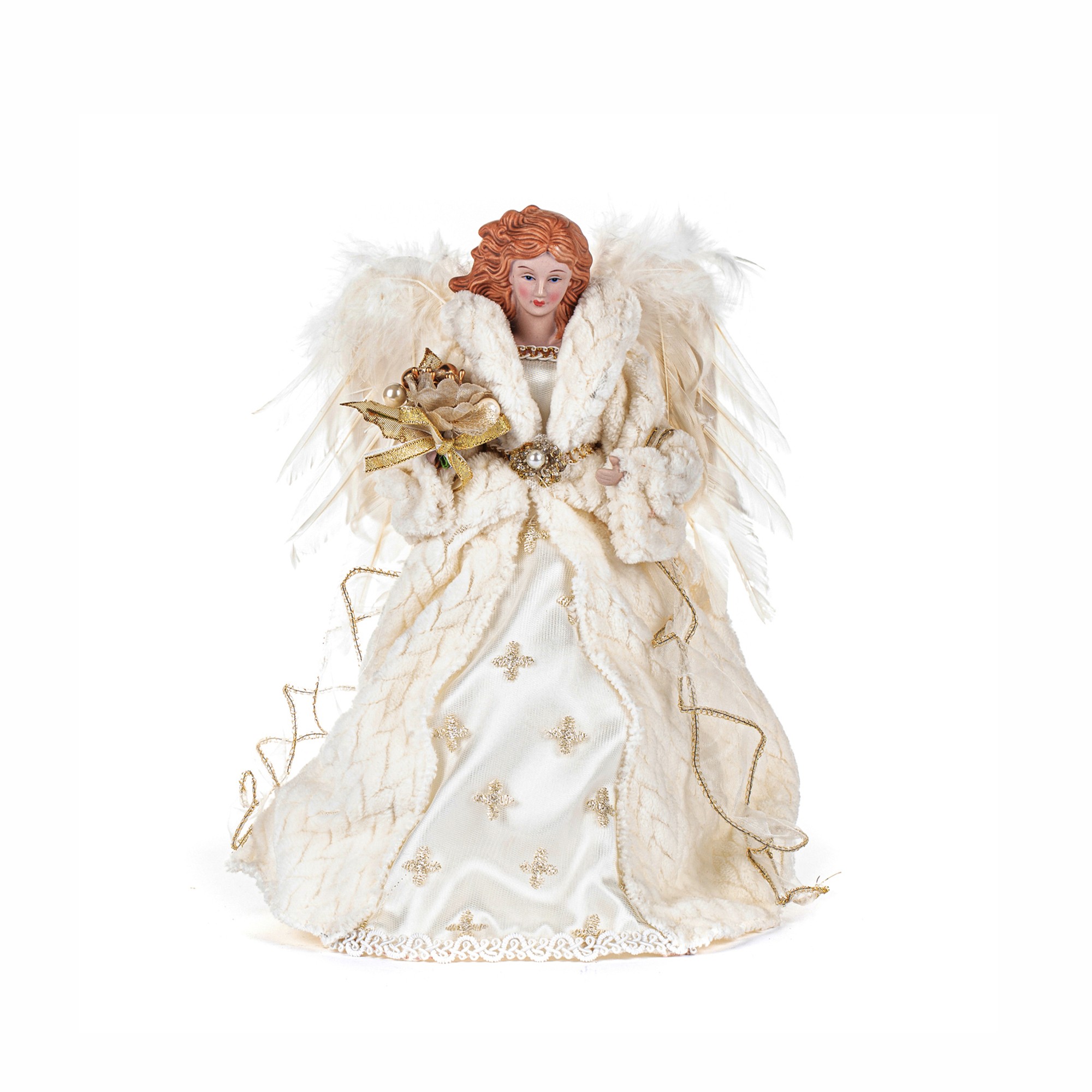 PORC.FABR.ANGEL TREE TOPPER CRM/WH