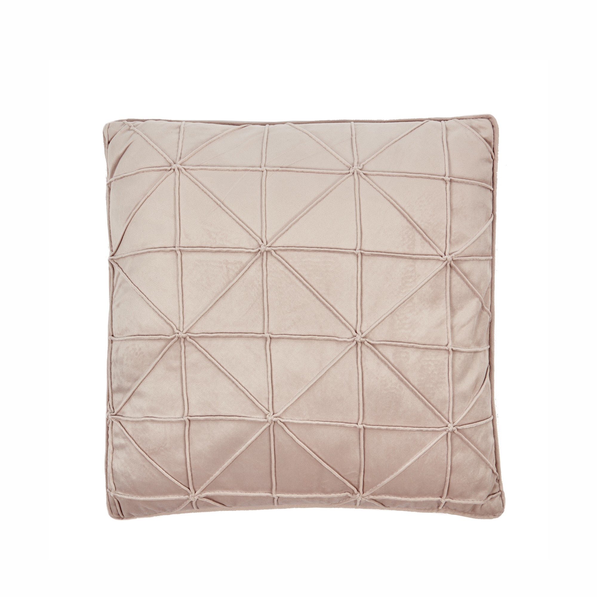 VELVET SQ.NET CUSHION LT PNK