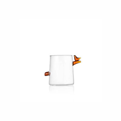 BIRDS water glass orange bird