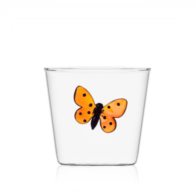 tumbler red butterfly