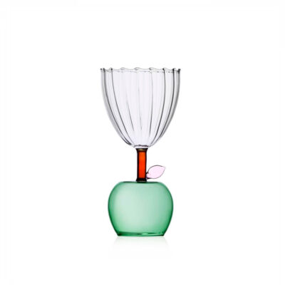 stemmed glass apple green