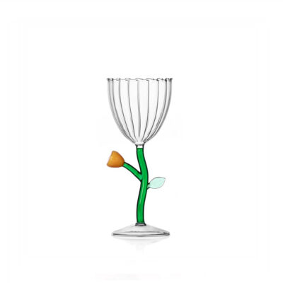 BOTANICA optical stemmed glass amber fl.