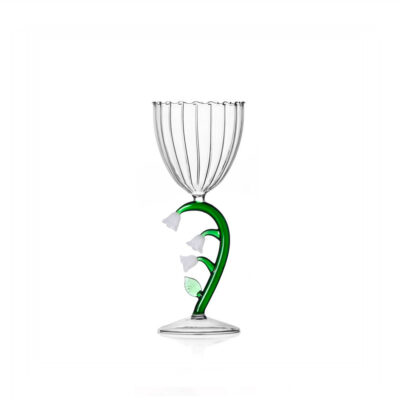 BOTANICA optical stemmed glass white fl.