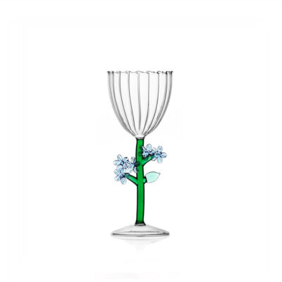 BOTANICA stemmed glass light blue fl.