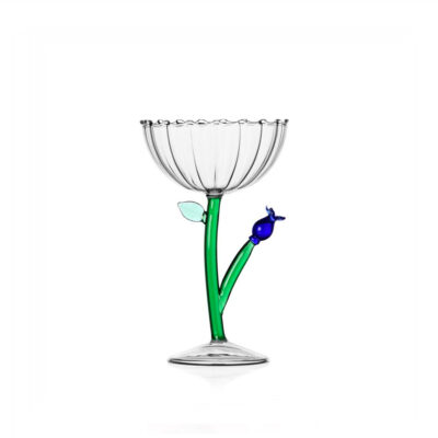 BOTANICA optical champagne bowl blue fl.