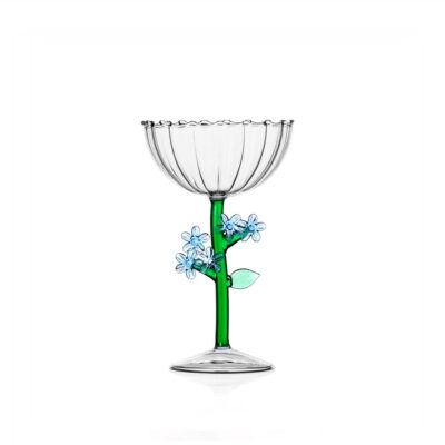 BOTANICA champagne bowl light blue fl