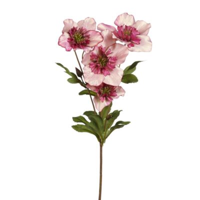 FABR.4 FLOWERS ON STEM PNK/GRN 67CM (AL-74130)