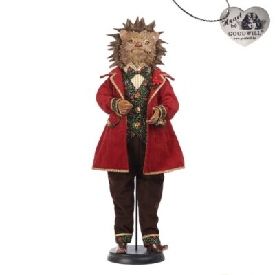 Дерев'яна лялька 'Hedgehog Boy' з підставкою та коробкою, червона, 66 см, Goodwill (модель B-89353)