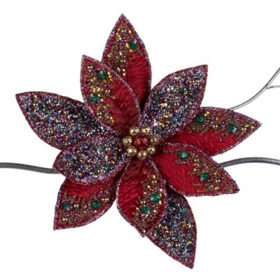 SEQ.BEAD.POINS.FLOWER ON CLIP MULTI 25.5CM (BR-39329)