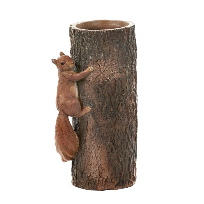 SQUIRREL CLIMB.TREE VASE TT BRWN 28.5CM waterpr (D-45415)