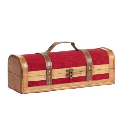 WD/CORD.VELV.WINE BOTTLE BOX RD 36CM (K-10250)