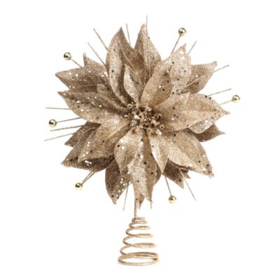 GLT POINSETTIA TREE TOPPER GLD 35CM (PL-52634)