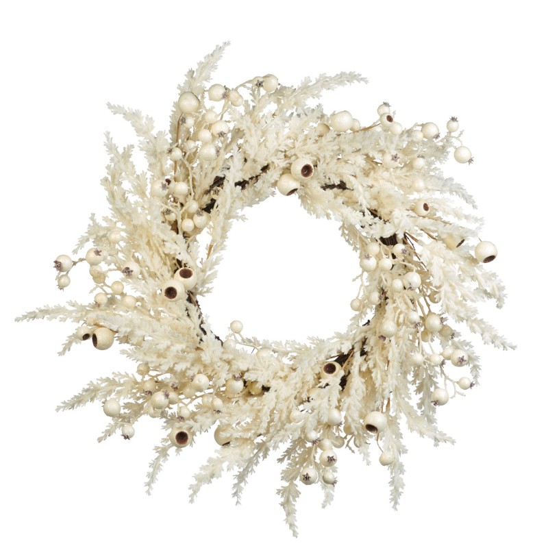 BERRY/PINE TAIL WREATH CRM 60CM (SA-45517)