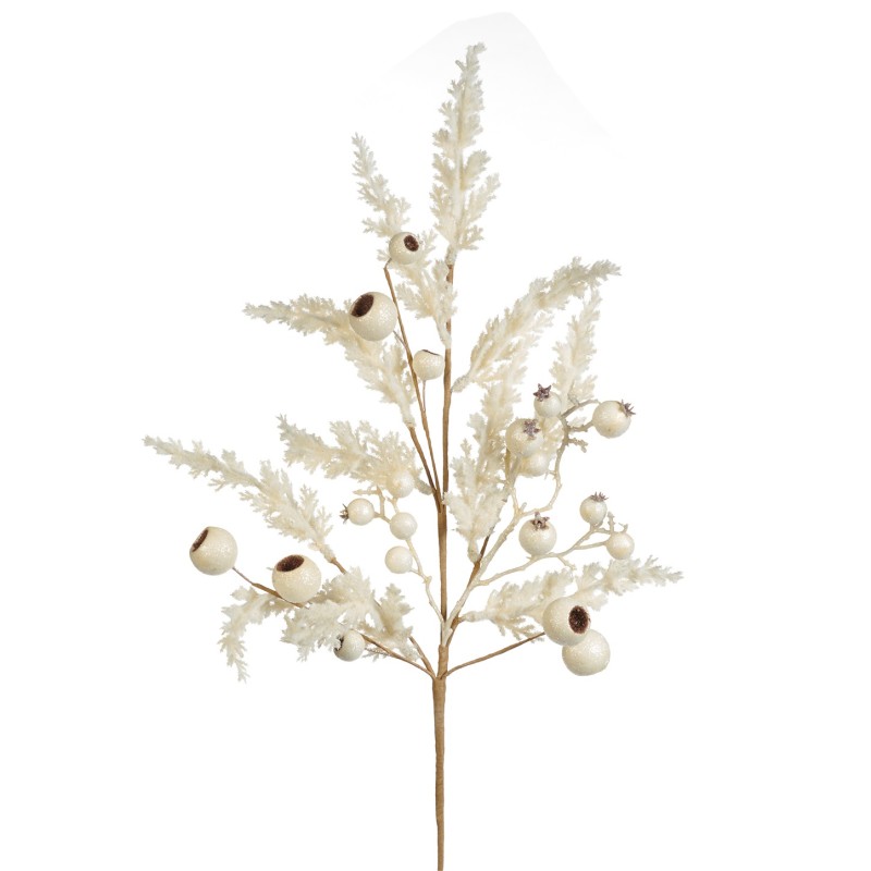 BERRY/PINE TAIL STEM CRM 65CM (SA-45520)