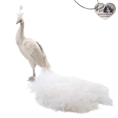 Павич 'Plume' з короною, титановий кремовий/білий, 81 см, Goodwill (модель T-79054)