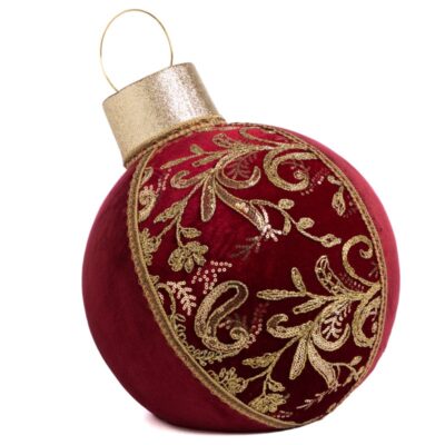 BROC.SWIRL DISPLAY BALL TT RD/GLD 39CM (T-79112)
