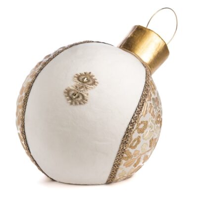 BROC.DISPLAY XMAS BALL CRM/GLD 39CM (T-79114)