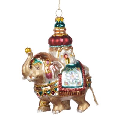 GLSS BEJEWELED ELEPHANT ORN MULTI 14.5CM (TR-21137)