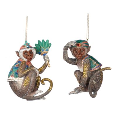 EXOTIC MONKEY ORN ASS/2 BRWN/GRN 9CM (TR-21328)