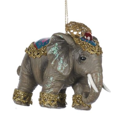 EXOTIC TRIM ELEPHANT ORN GRY/GRN 12CM (TR-21329)