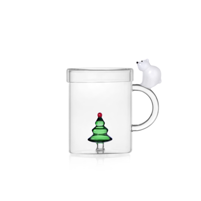 tea mug w/lid wish tree&white bear