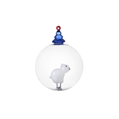 Christmas ball white bear&blue wish tree