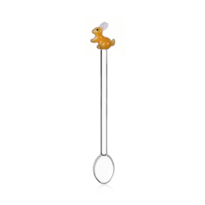 set 2 pcs Spoon amber rabbit and snail red/green