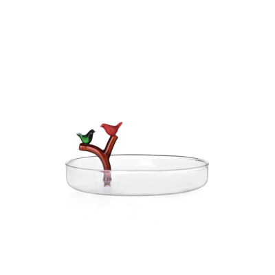 Saucer red and green bird