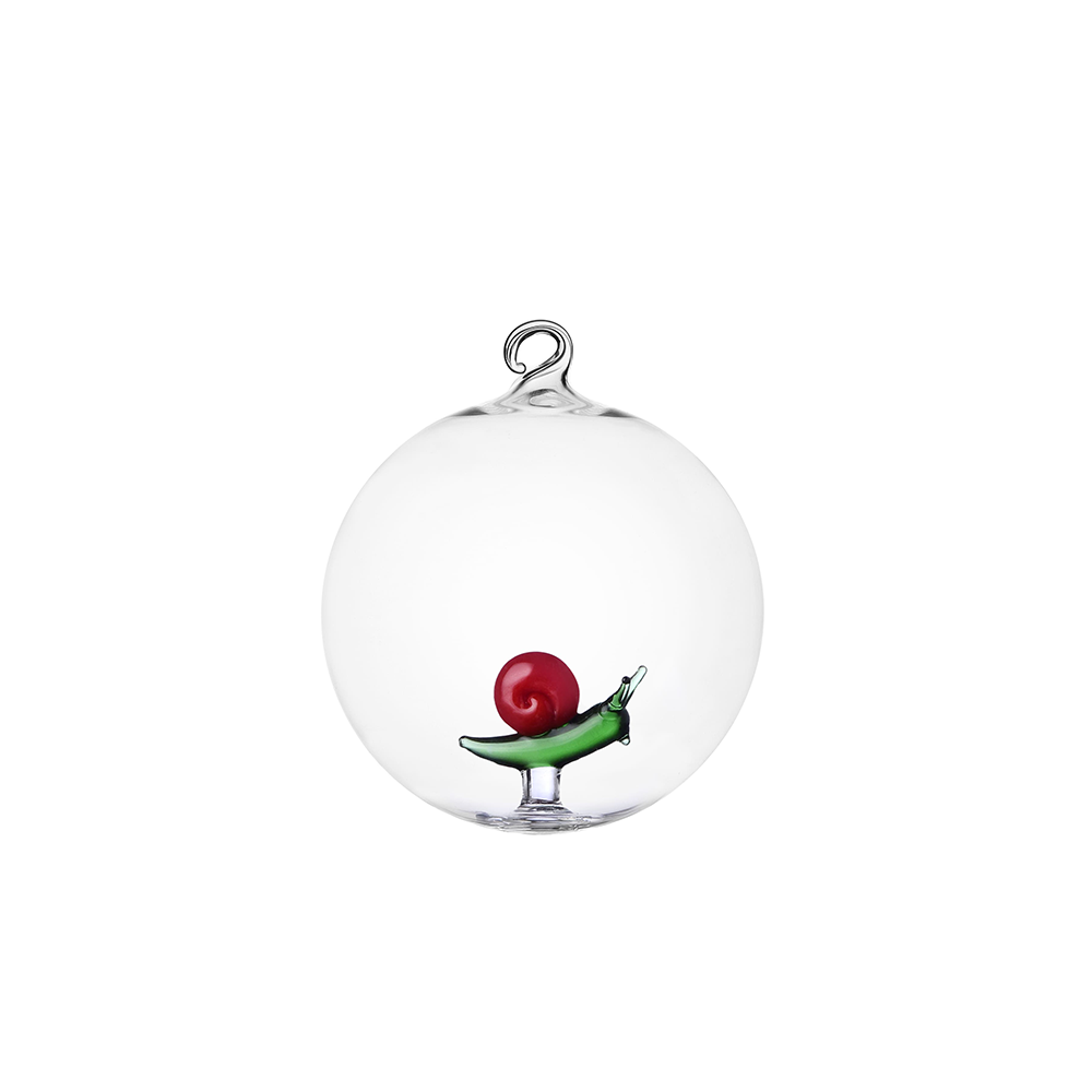 Christmas ball snail red/green