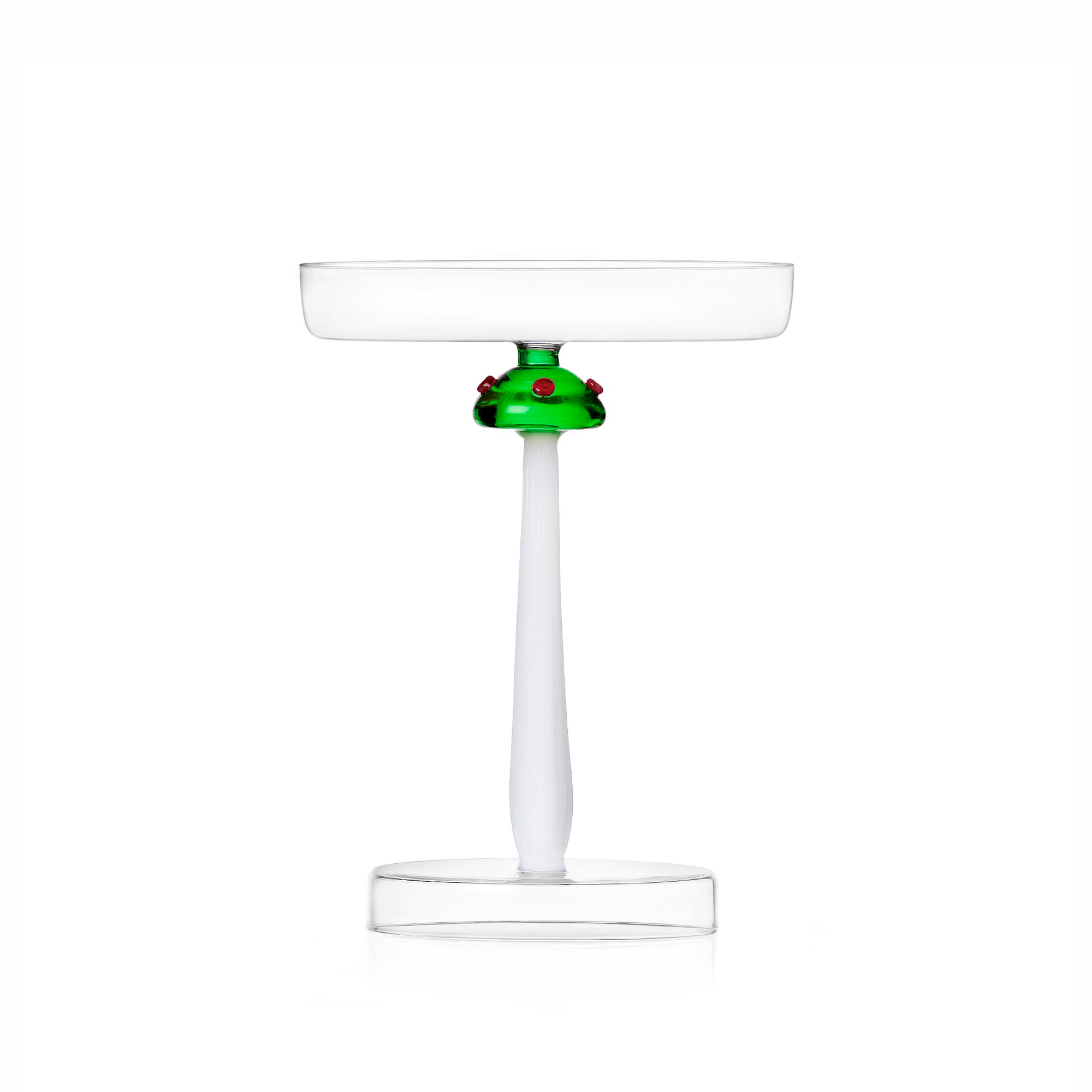 ALICE Footed dish green mushrooms