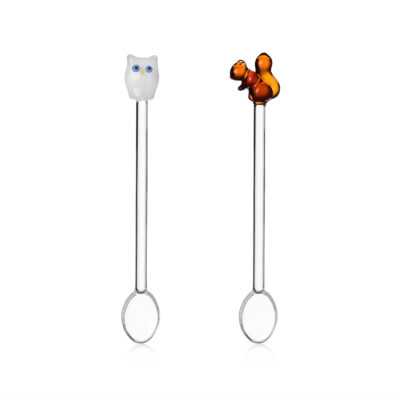 ANIMAL FARM set 2 spoons owll&squirrel