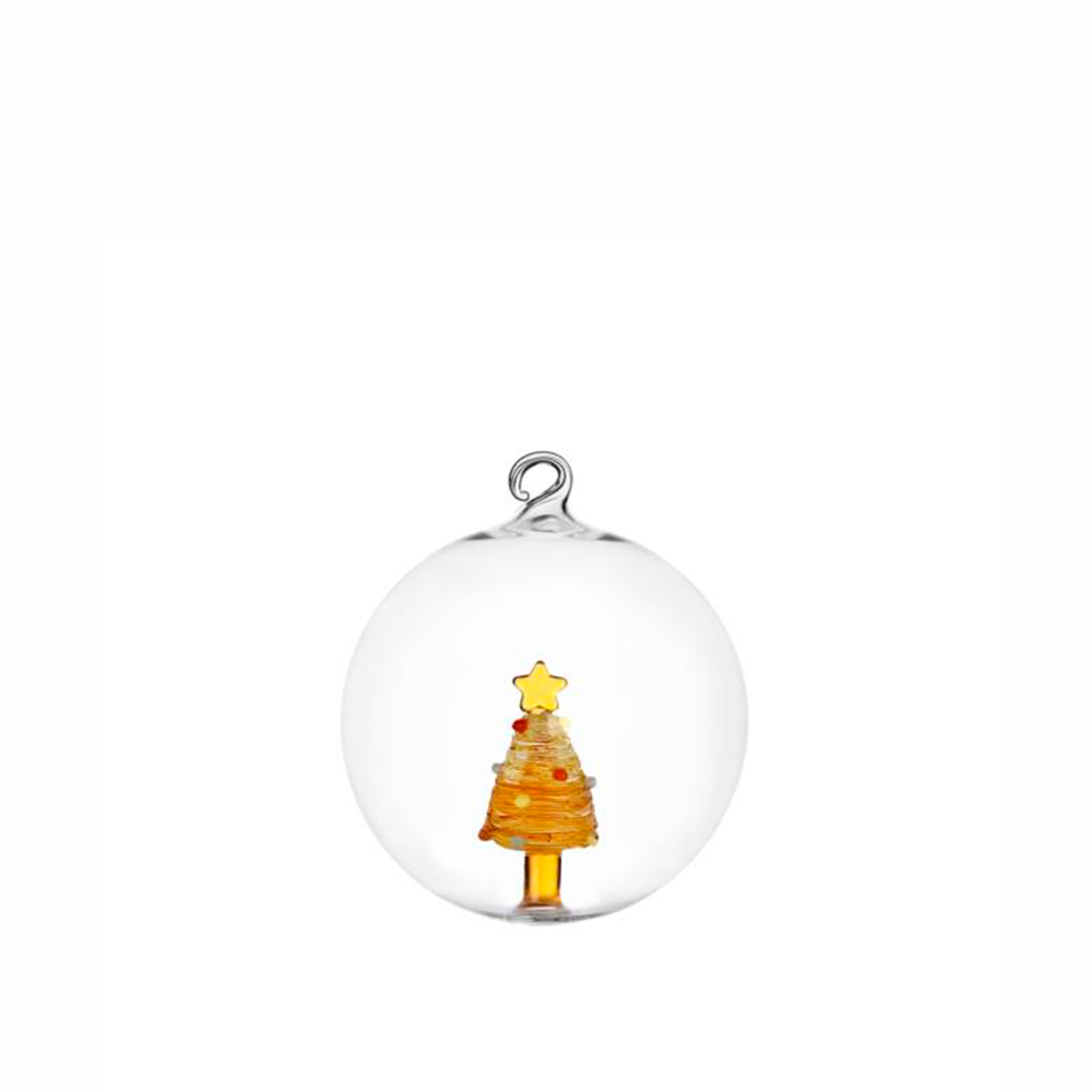 Різдвяна кулька CHRISTMAS TALES дерево бурштинове-зірка
